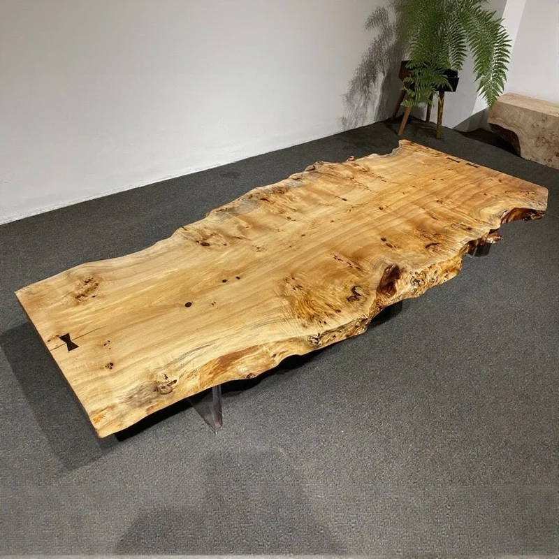 Tranquil Single Poplar Wood Slab Table