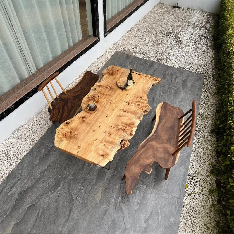 Custom Poplar Wood Slab Table
