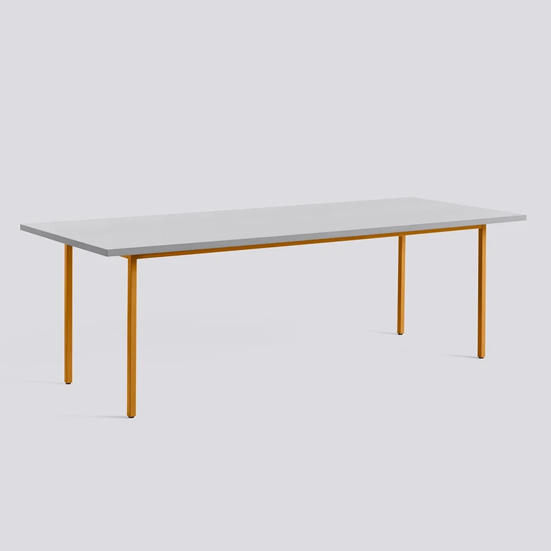 Two-Colour L240 × B90 × H74 cm Matbord Light grey, Ochre – pulverlackerat stål