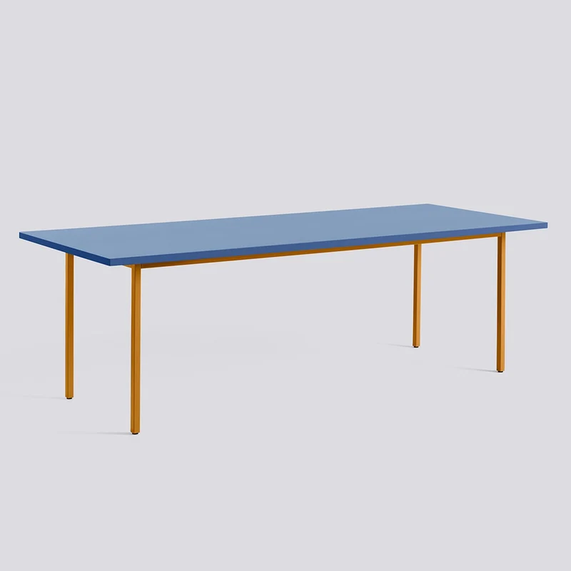 Two-Colour L240 × B90 × H74 cm Matbord Blue, Ochre – pulverlackerat stål