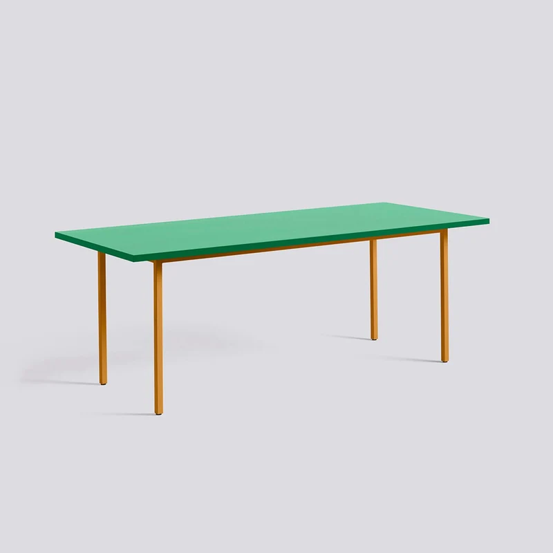 Two-Colour L200 × B90 × H74 cm Matbord Green mint, Ochre – pulverlackerat stål
