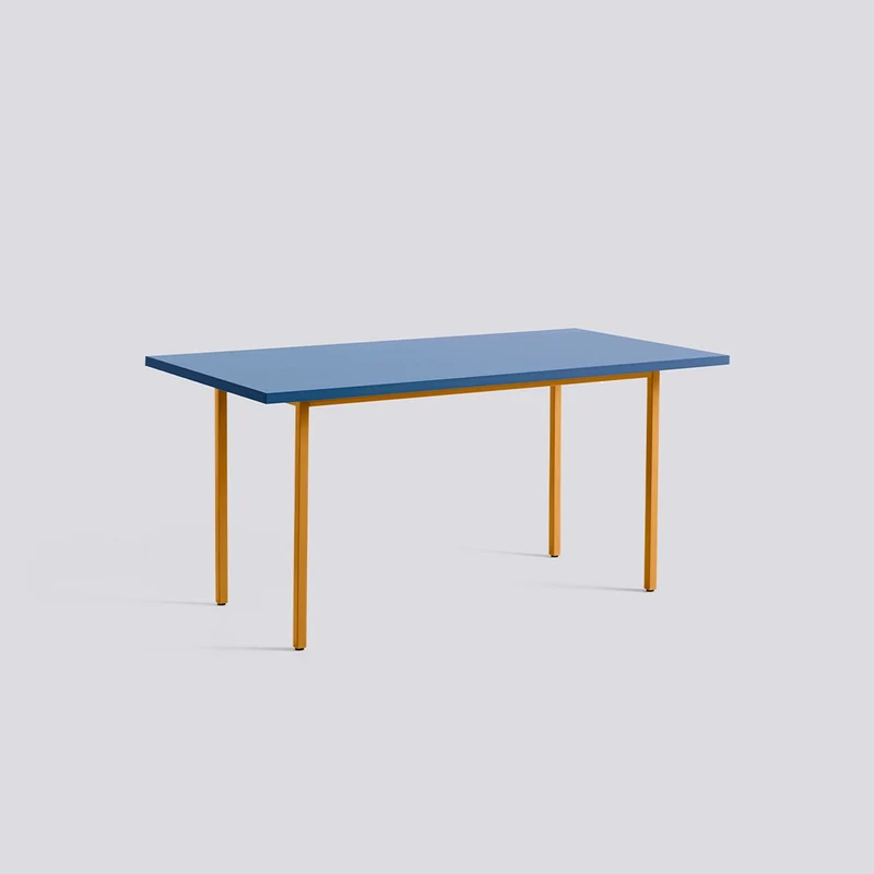 Two-Colour L160 × B82 × H74 cm Matbord Blue, Ochre – pulverlackerat stål