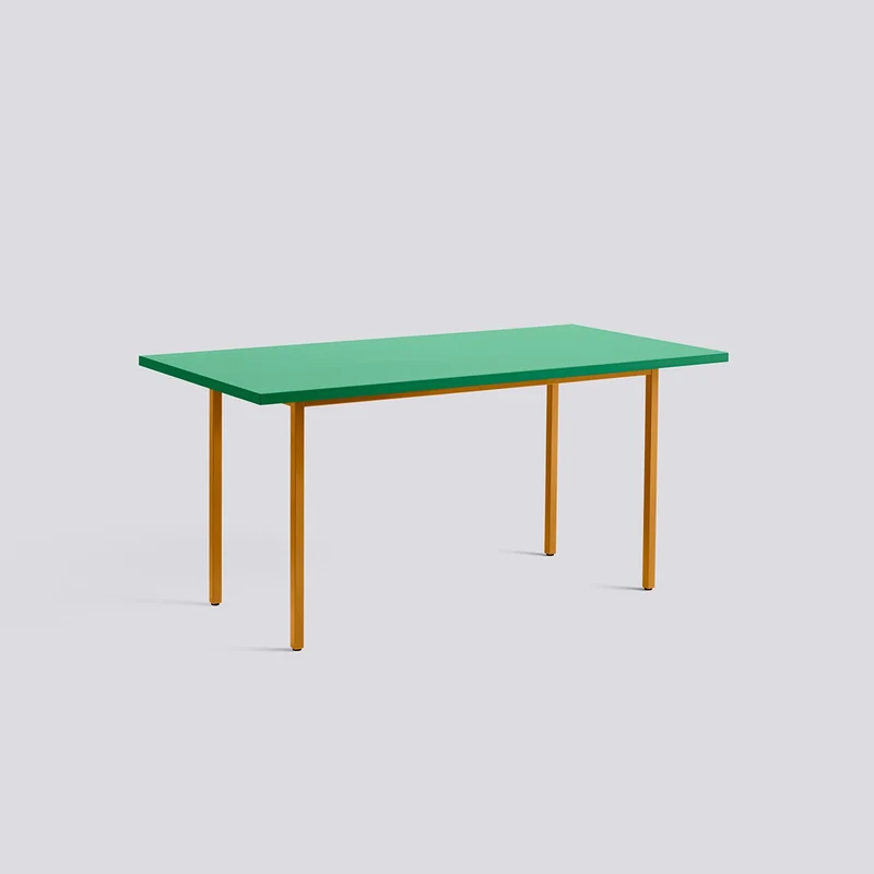 Two-Colour L160 × B82 × H74 cm Matbord Green mint, Ochre – pulverlackerat stål