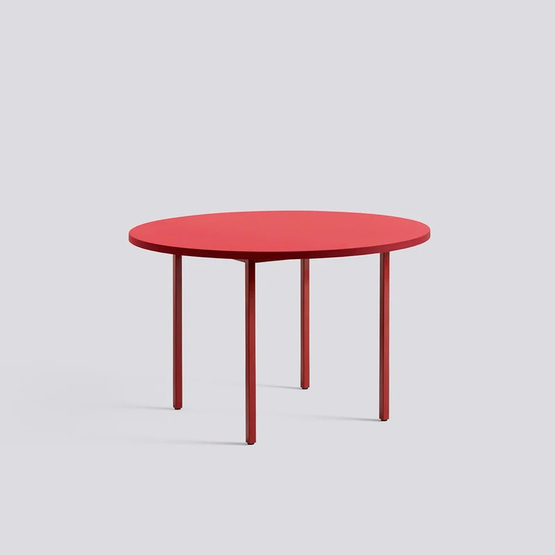 Two-Colour Ø120 × H74 cm Matbord Red, Maroon red – pulverlackerat stål