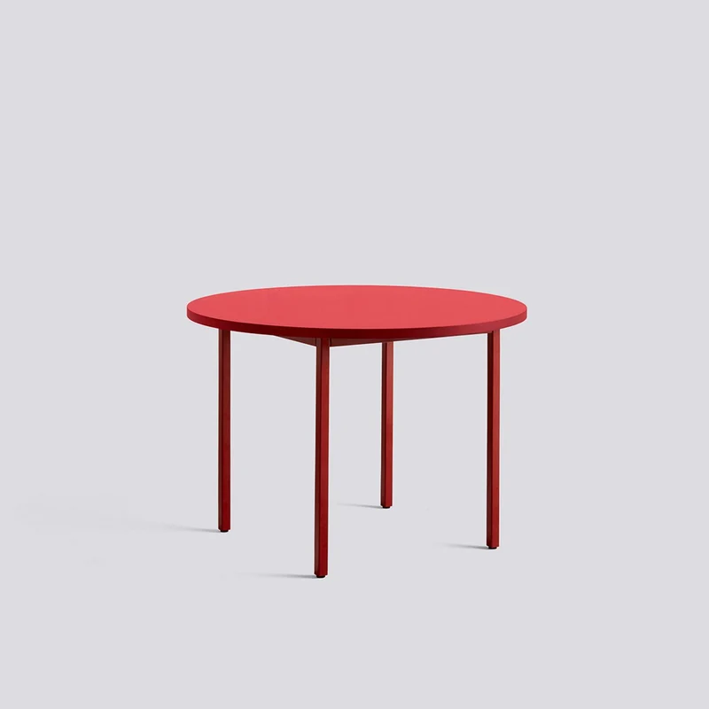 Two-Colour Ø105 × H74 cm Matbord Red, Maroon red – pulverlackerat stål