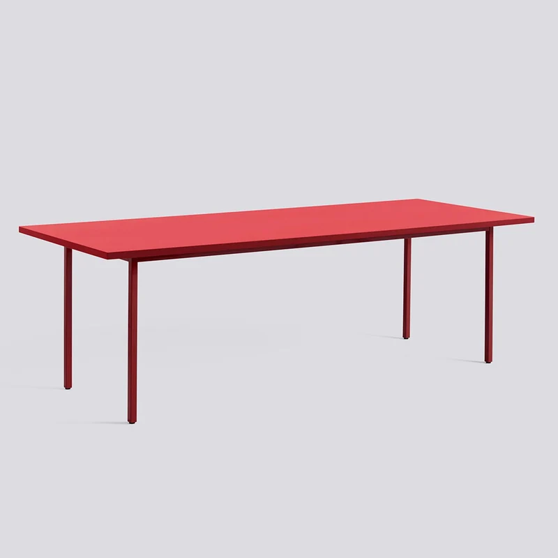 Two-Colour L240 × B90 × H74 cm Matbord Red, Maroon red – pulverlackerat stål