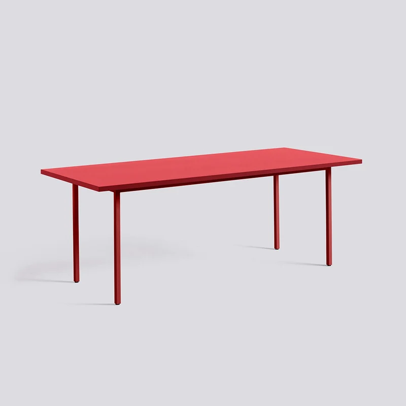 Two-Colour L200 × B90 × H74 cm Matbord Red, Maroon red – pulverlackerat stål