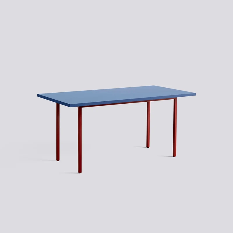 Two-Colour L160 × B82 × H74 cm Matbord Blue, Maroon red – pulverlackerat stål