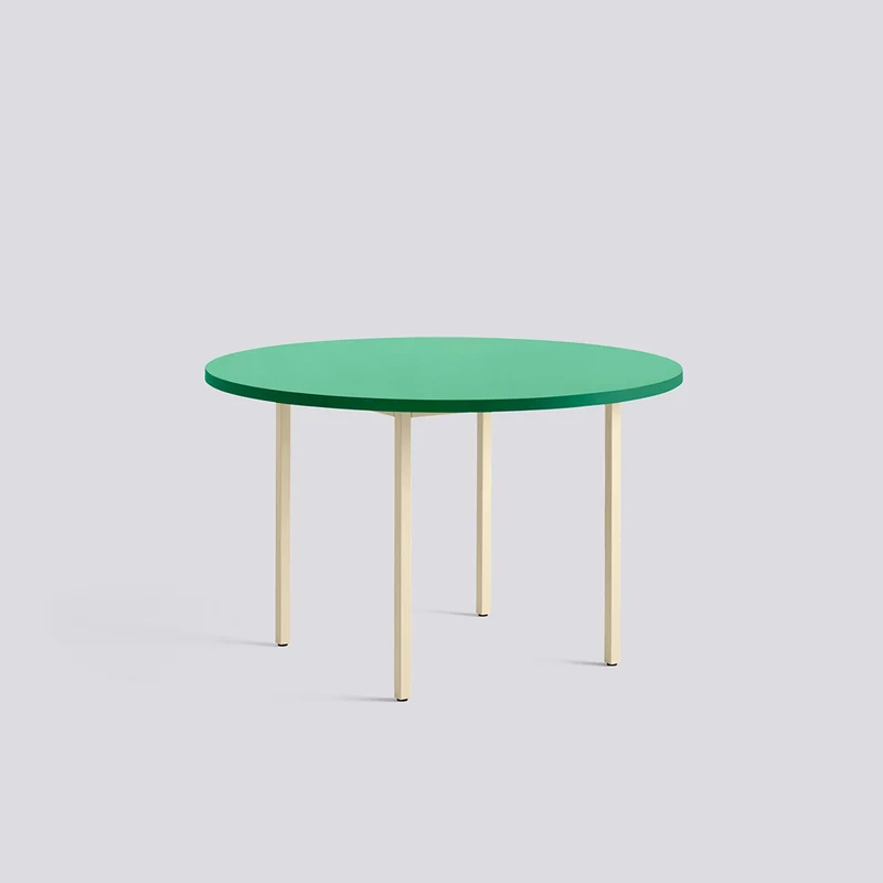 Two-Colour Ø120 × H74 cm Matbord Green mint, Ivory – pulverlackerat stål