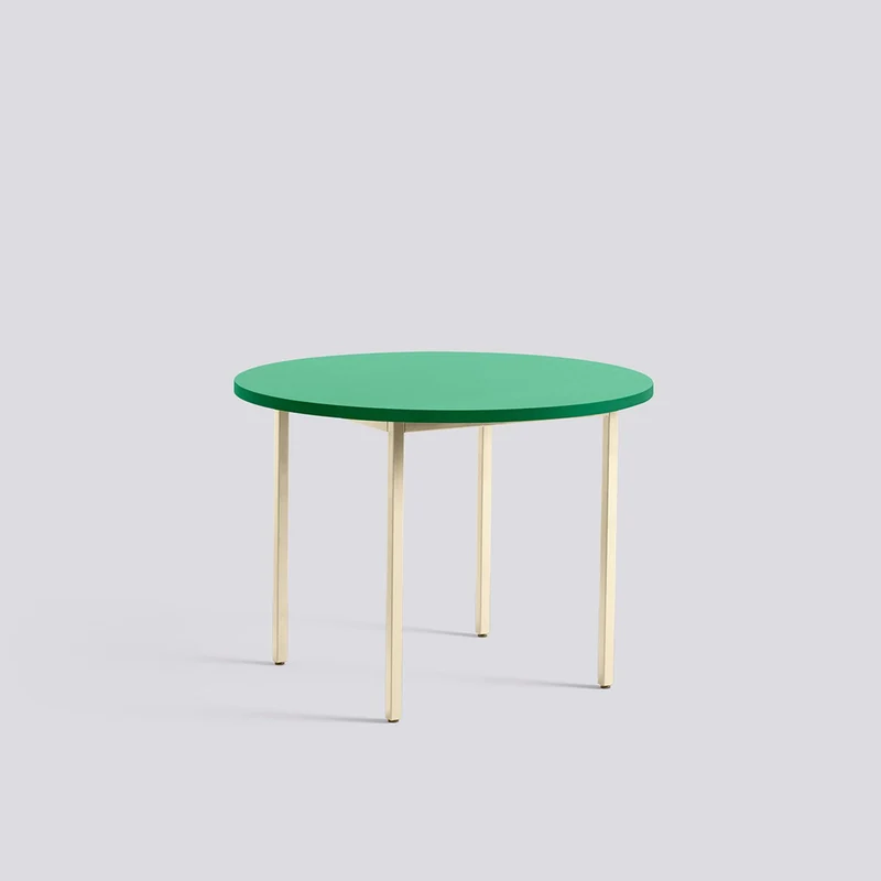 Two-Colour Ø105 × H74 cm Matbord Green mint, Ivory – pulverlackerat stål
