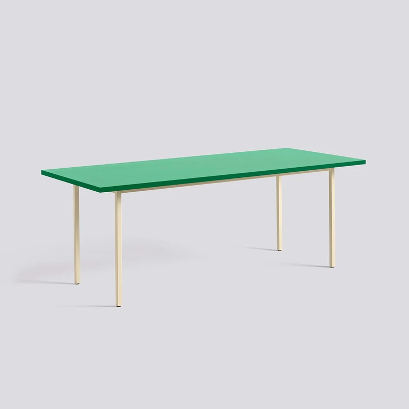 Two-Colour L200 × B90 × H74 cm Matbord Green mint, Ivory – pulverlackerat stål