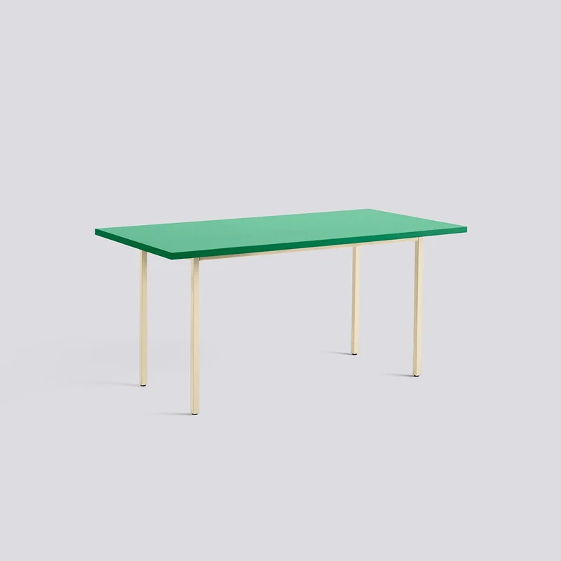 Two-Colour L160 × B82 × H74 cm Matbord Green mint, Ivory – pulverlackerat stål