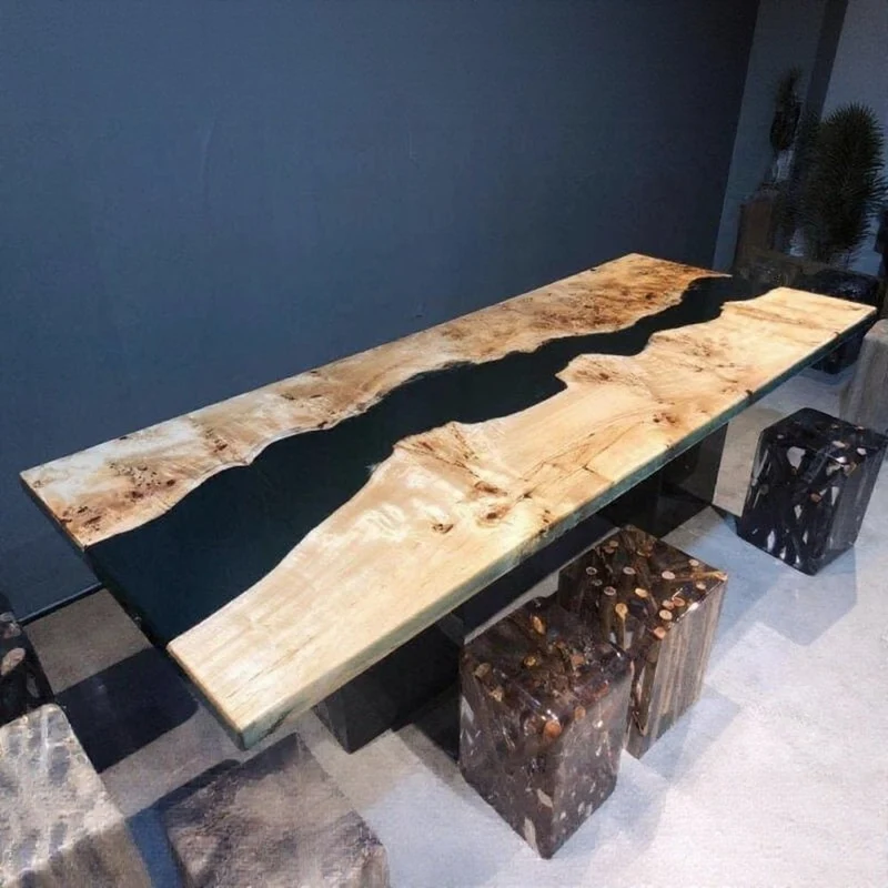 Odyssey Black and White Epoxy Resin Table