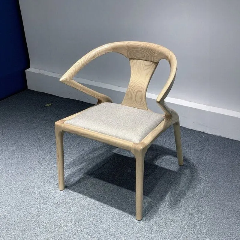 White Ash Wood Poang Chair with Leather Cover
