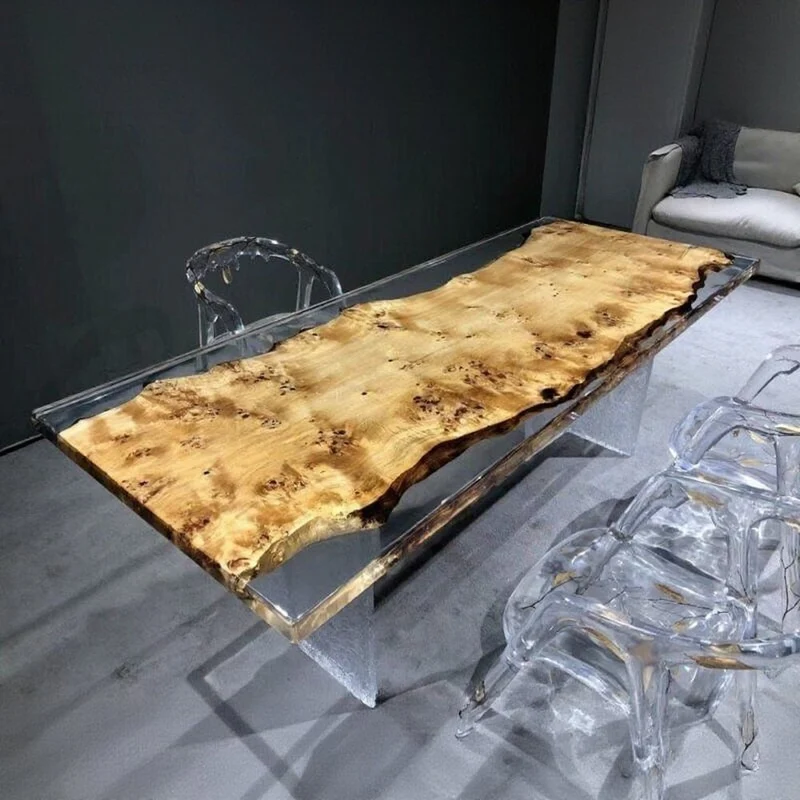 Whisper Art Work one piece wood Epoxy Resin Table