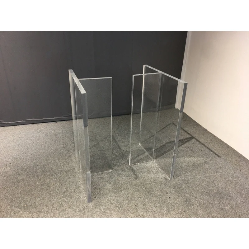 Transparent Acrylic Table Legs (Thickness 2 cm, Set of 2)