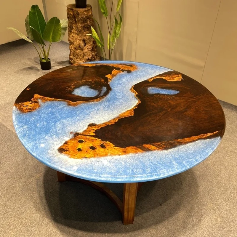 Custom Handmade Unique Ebony Resin Table
