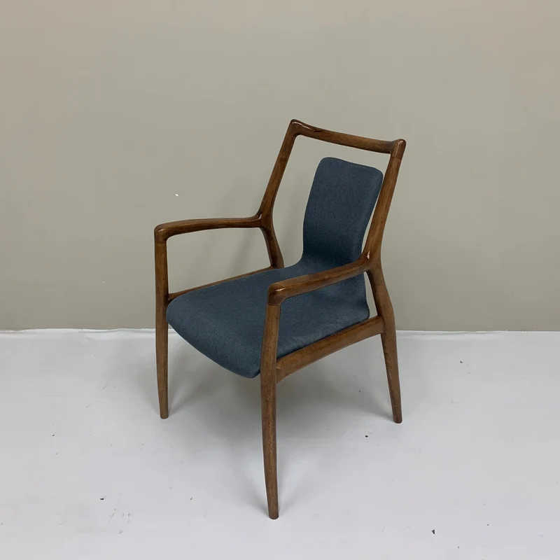 Danish Modern Ash Wood High Back Dining Chairs