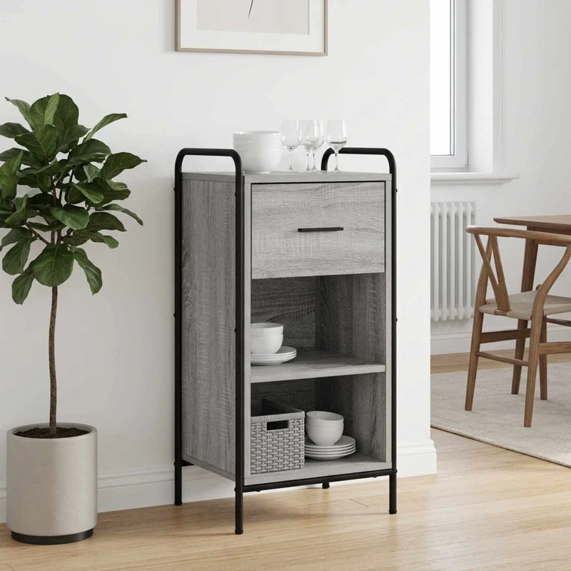 Sideboard Grå Sonoma 97 x 33 x 81 cm Konstruerat trä