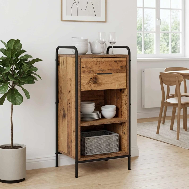 Sideboard Gammalt trä 97 x 33 x 81 cm Konstruerat trä