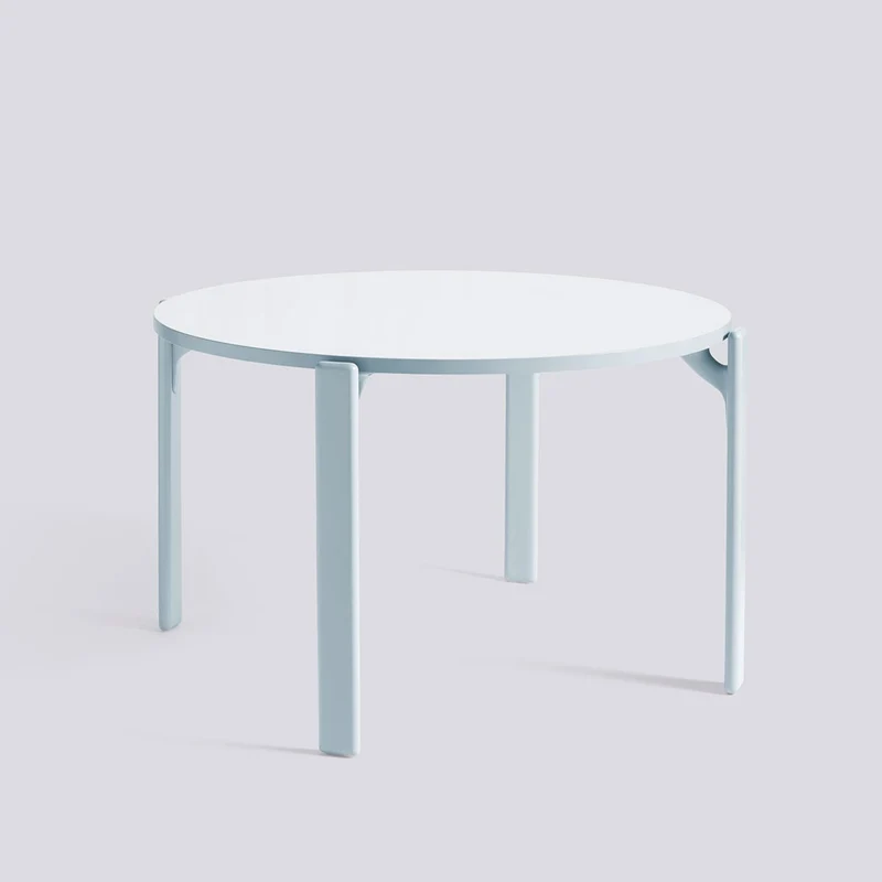 Rey Ø128 × H74,5 cm Matbord Gull, Slate blue – bok med vattenbaserad lack