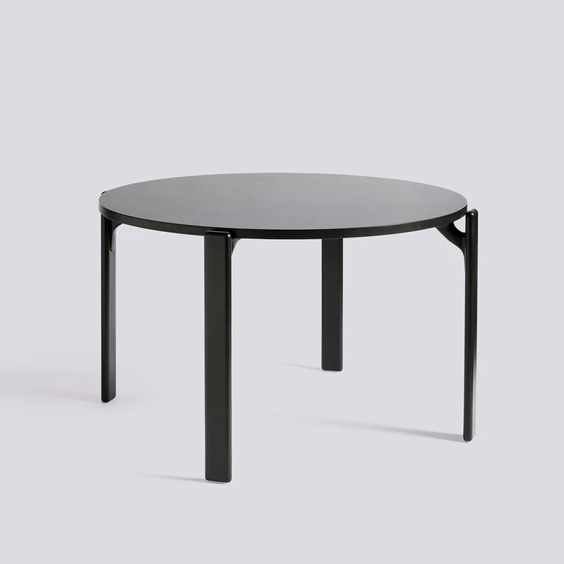 Rey Ø128 × H74,5 cm Matbord Vulcano, Deep black – bok med vattenbaserad lack