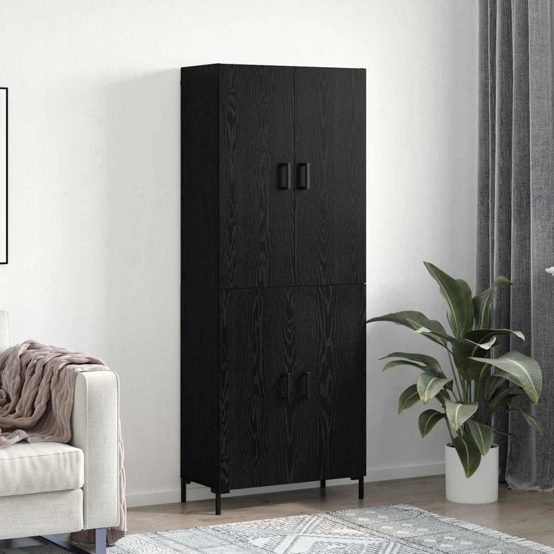 Skåp Svart ek 69,5 x 34 x 180 cm Konstruerat trä
