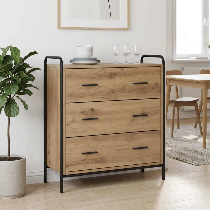 Sideboard Artisan-ek 97 x 33 x 81 cm Konstruerat trä