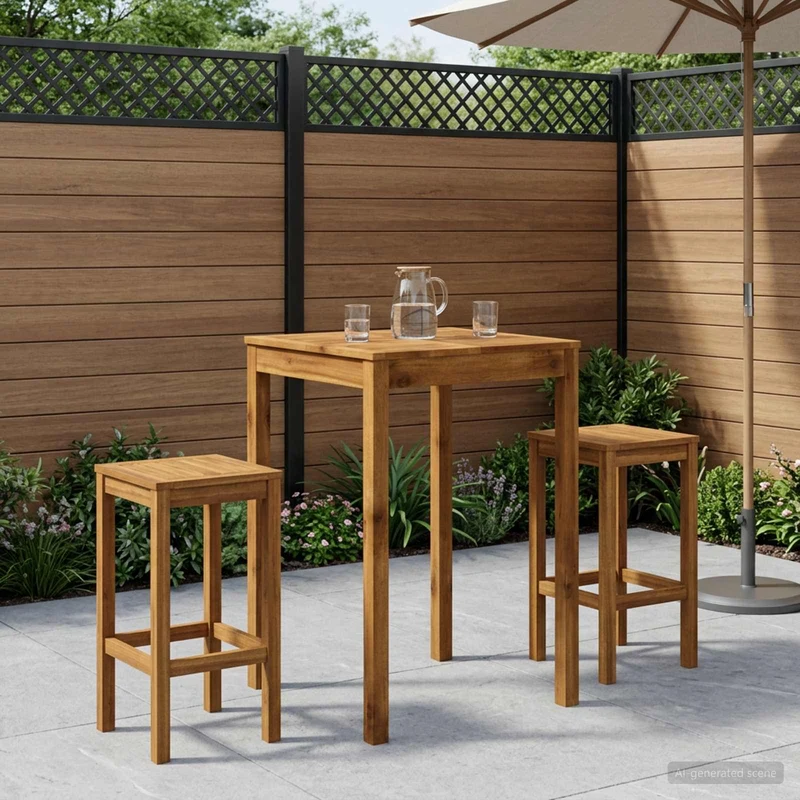 Trädgård Bar Bord Naturlig 70 x 68,5 x 105 cm Massivt Akaciaträ