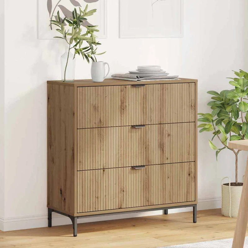 Sideboard med låda Artisan Ek 79,5 x 33 x 82 cm Konstruerat trä