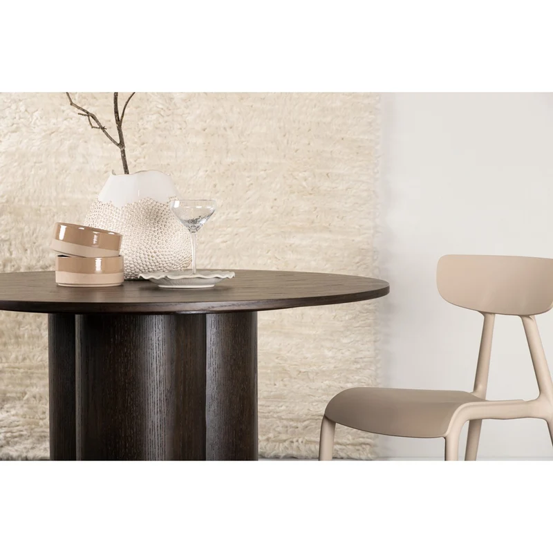 Olivia Runt matbord Mocca, MDF, ⌀110