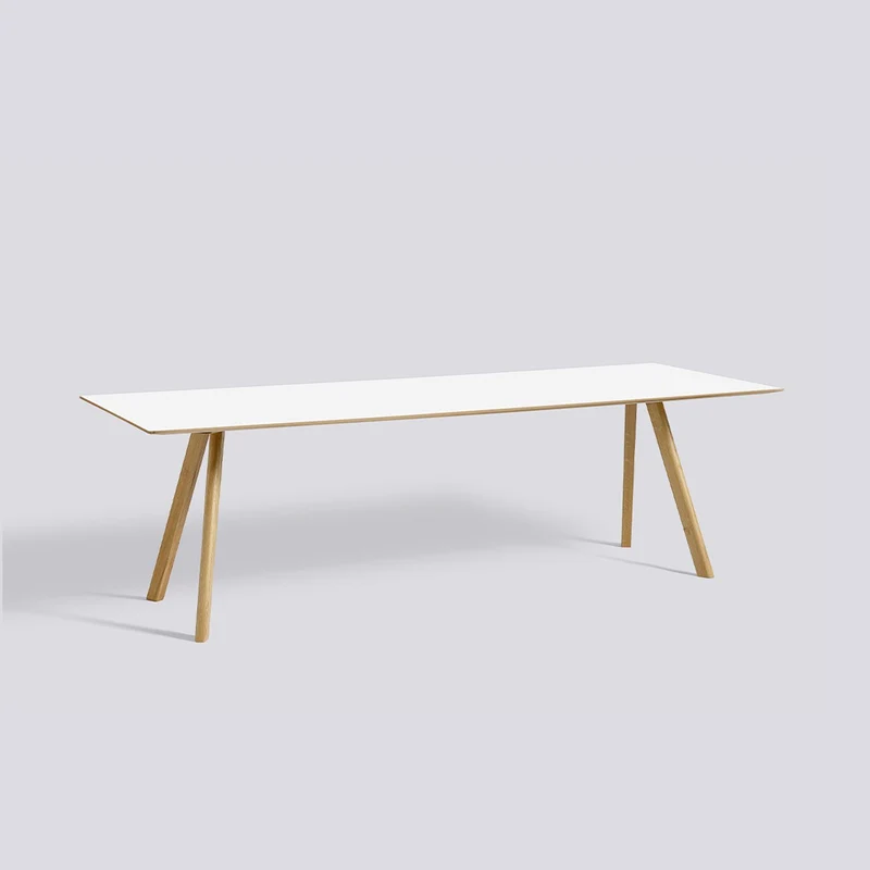 CPH 30 L250 × B90 × H74 cm Matbord White – laminat, massiv ek med vattenbaserad lack