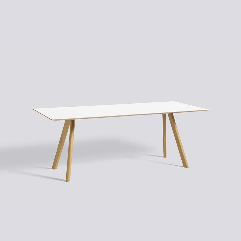 CPH 30 L200 × B90 × H74 cm Matbord White – laminat, massiv ek med vattenbaserad lack
