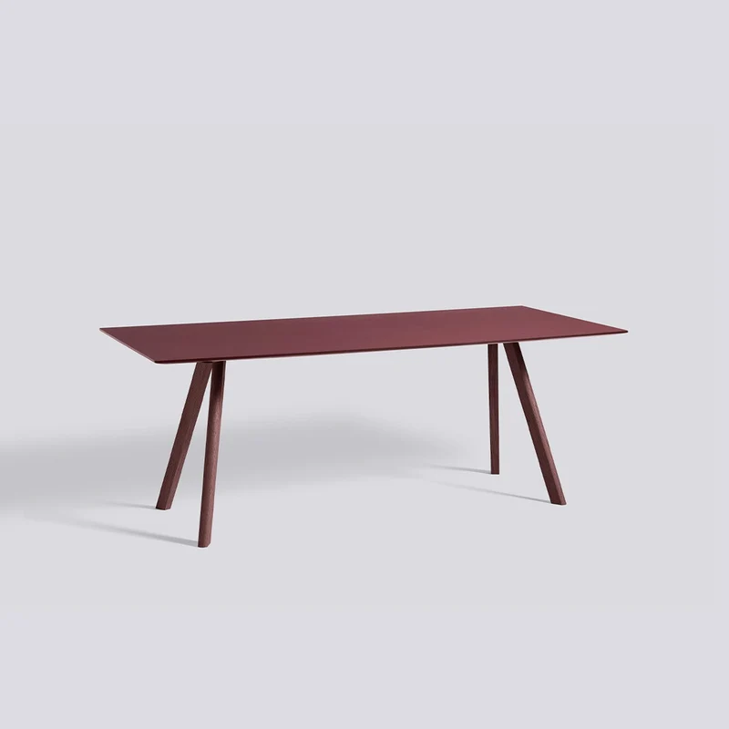 CPH 30 L200 × B90 × H74 cm Matbord Burgundy – linoleum, Bordeaux – massiv ek med vattenbaserad lack
