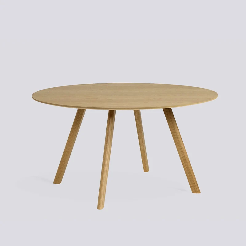 CPH 25 Ø140 × H74 cm Matbord ekfaner med vattenbaserad lack, massiv ek med vattenbaserad lack