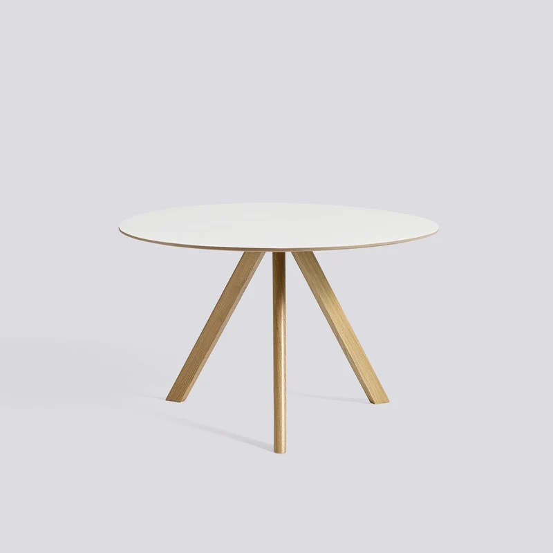CPH 20 Ø120 × H73 cm Matbord White – laminat, massiv ek med vattenbaserad lack