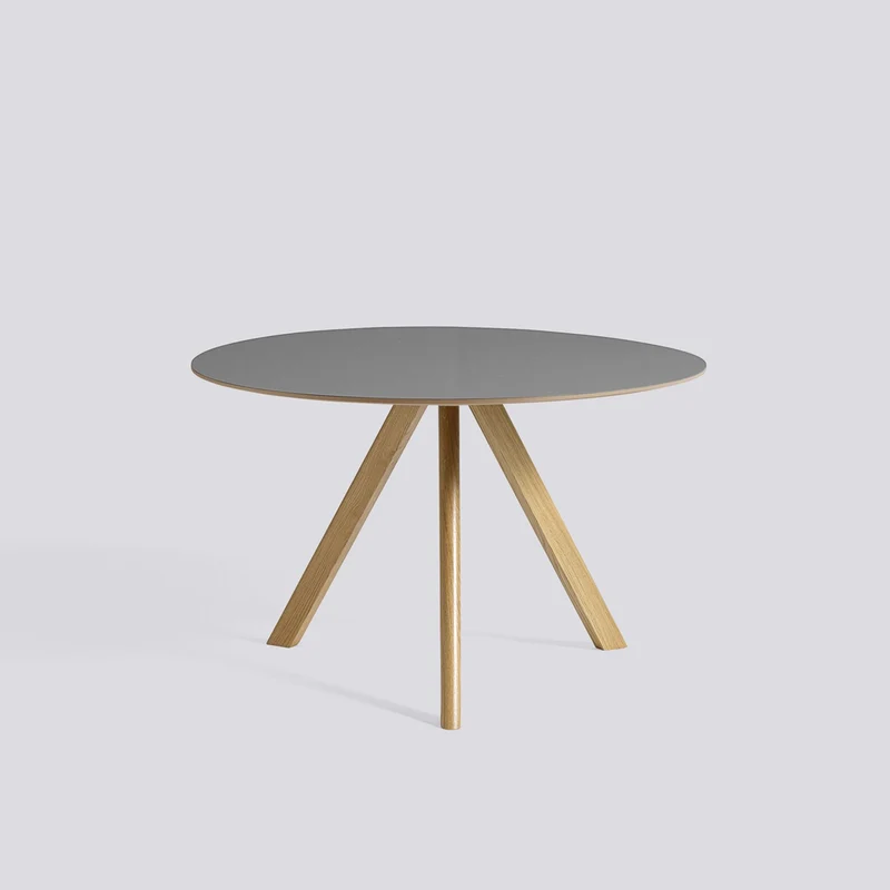 CPH 20 Ø120 × H73 cm Matbord Grey – linoleum, massiv ek med vattenbaserad lack