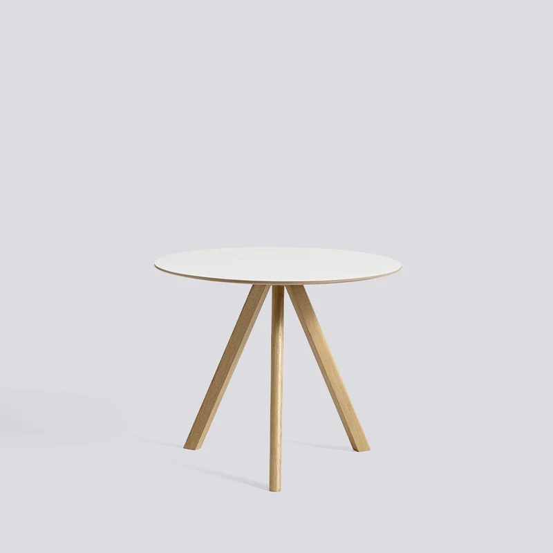 CPH 20 Ø90 × H73 cm Matbord White – laminat, massiv ek med vattenbaserad lack