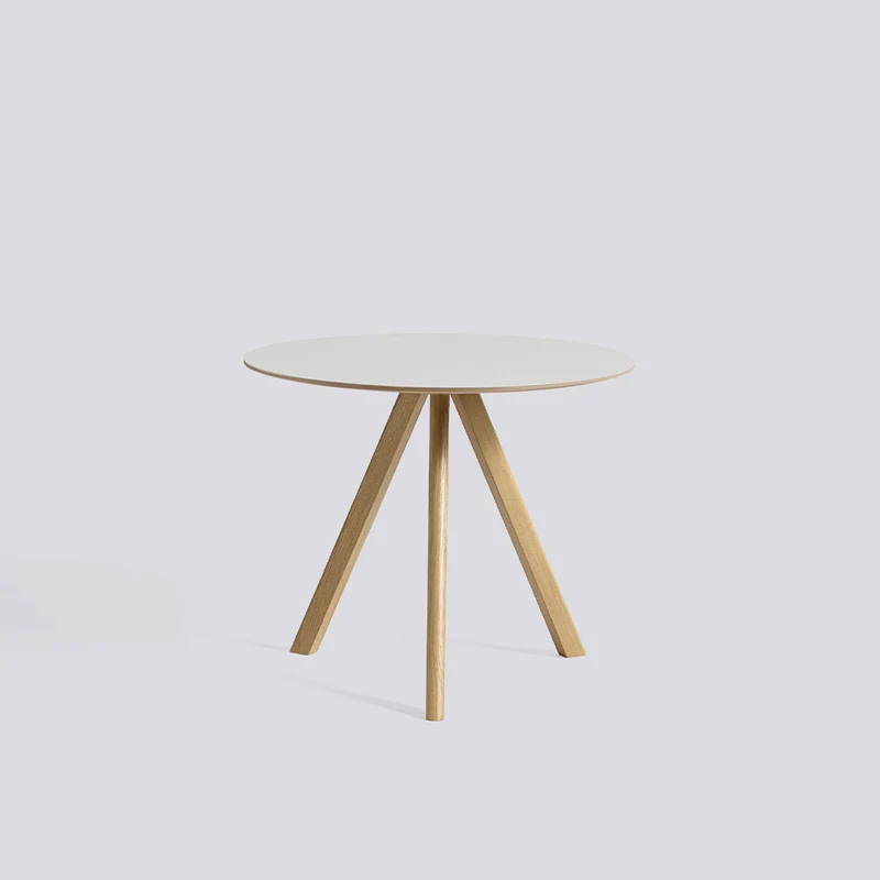 CPH 20 Ø90 × H73 cm Matbord Off-white – linoleum, massiv ek med vattenbaserad lack
