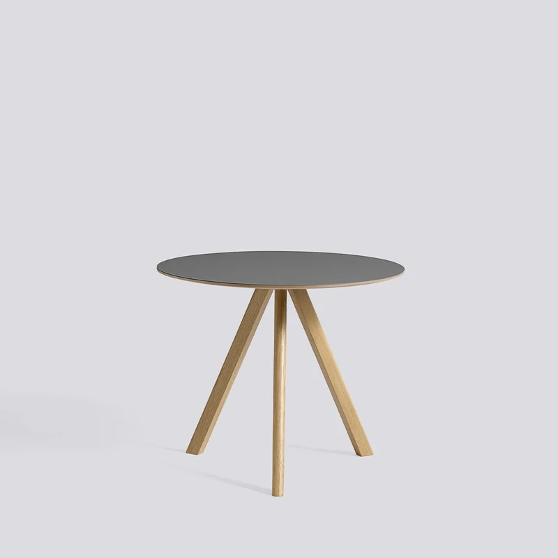 CPH 20 Ø90 × H73 cm Matbord Grey – linoleum, massiv ek med vattenbaserad lack