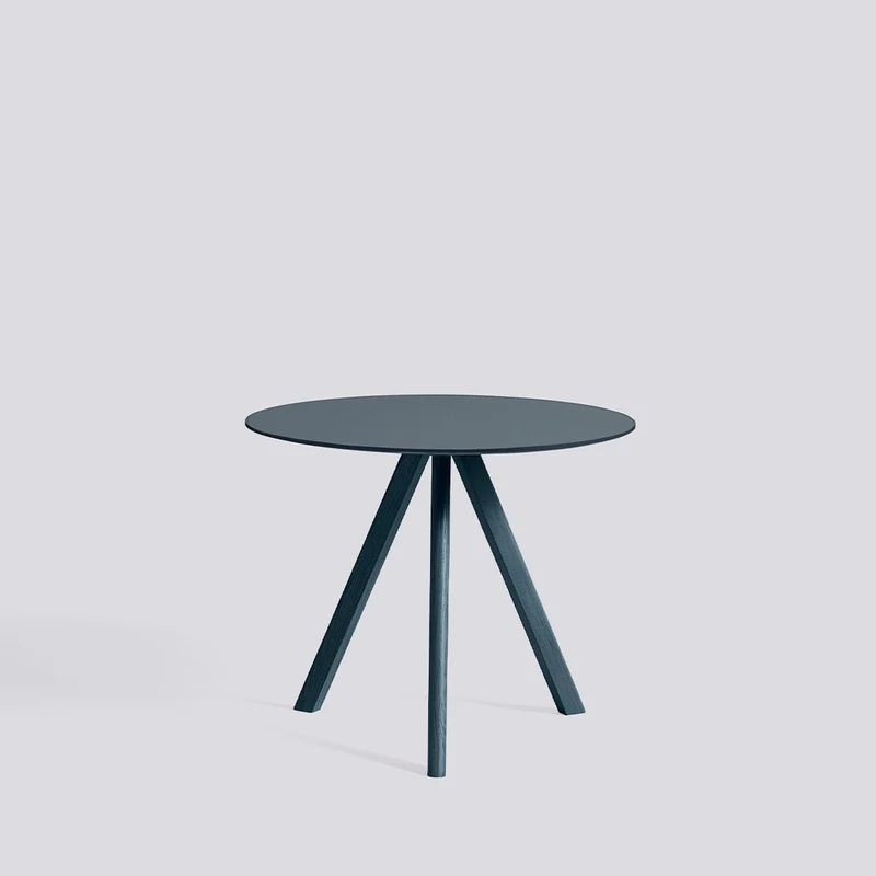 CPH 20 Ø90 × H73 cm Matbord Smokey blue – linoleum, Deep blue – massiv ek med vattenbaserad lack