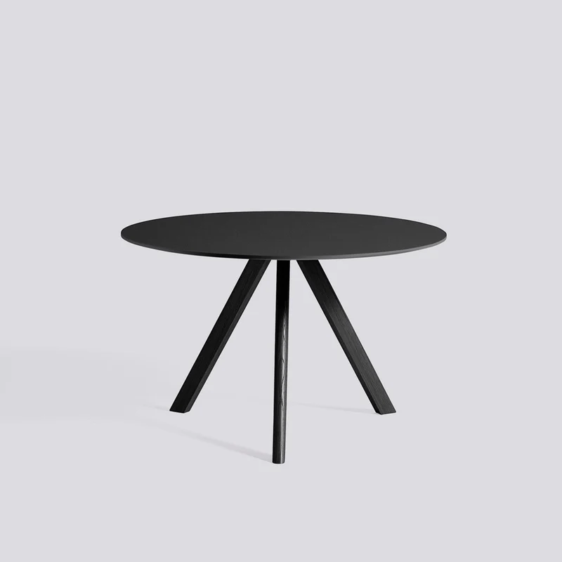 CPH 20 Ø120 × H73 cm Matbord Black – linoleum, Black – massiv ek med vattenbaserad lack