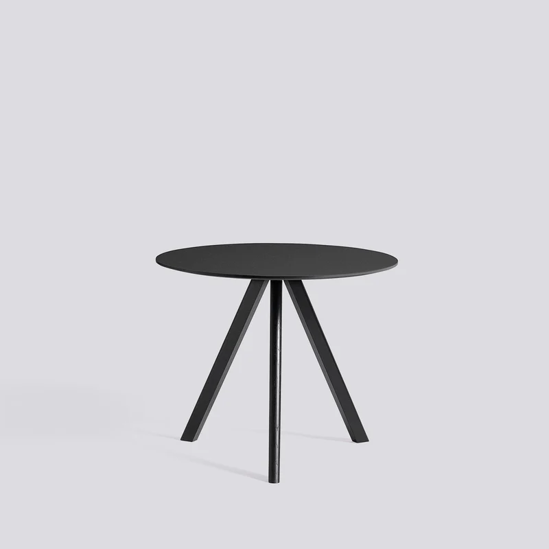 CPH 20 Ø90 × H73 cm Matbord Black – linoleum, Black – massiv ek med vattenbaserad lack