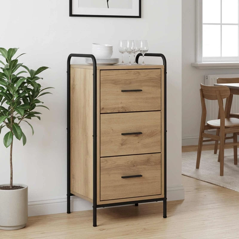 Sideboard Artisan-ek 97 x 33 x 81 cm Konstruerat trä