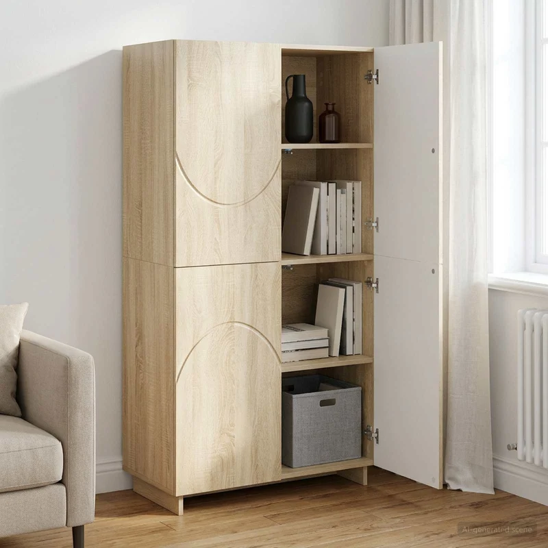 Högskåp Sonoma-ek 79x41x151 cm Konstruerat trä