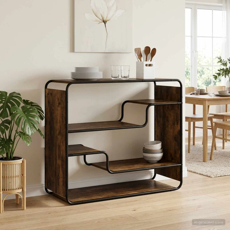 Sideboard Rökt ek 98 x 37,5 x 75,5 cm Konstruerat trä