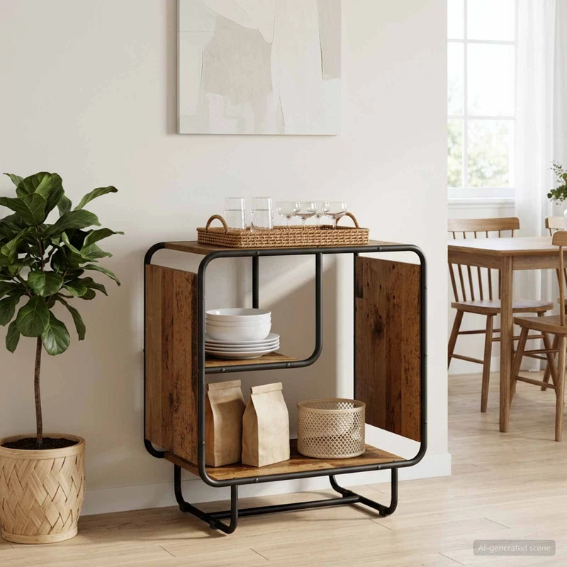 Sideboard Gammalt trä 60 x 37,5 x 64,5 cm Konstruerat trä