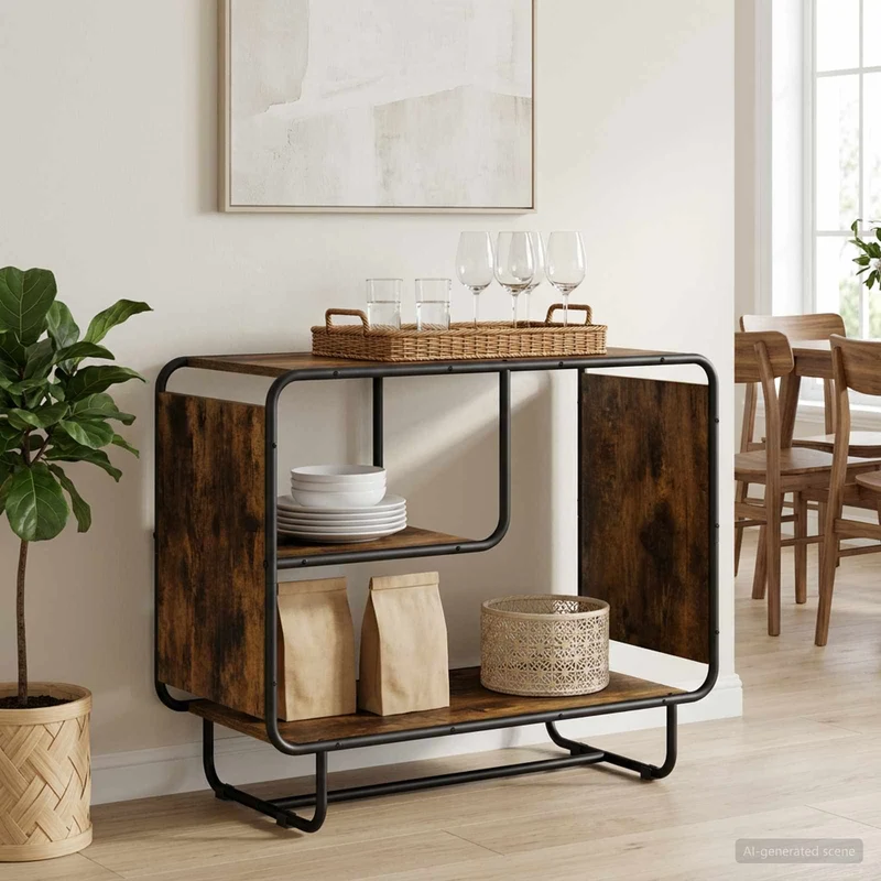 Sideboard Rökt ek 80 x 37,5 x 64,5 cm Konstruerat trä