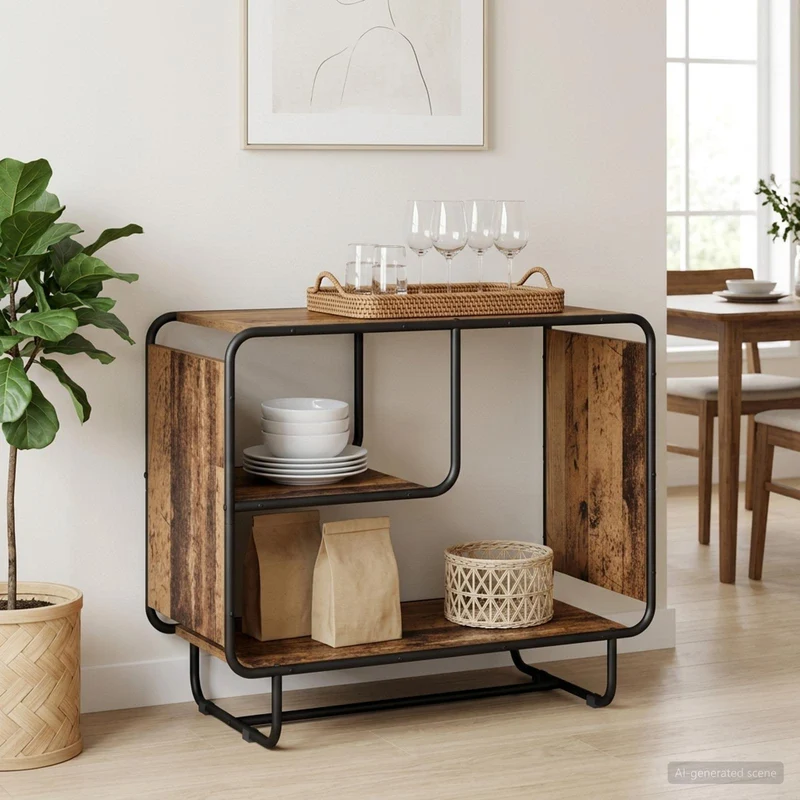 Sideboard Gammalt trä 80 x 37,5 x 64,5 cm Konstruerat trä