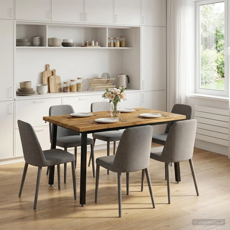 110 x 55 x 75 cm Massivt Akaciaträ Vit och svart Rektangulär